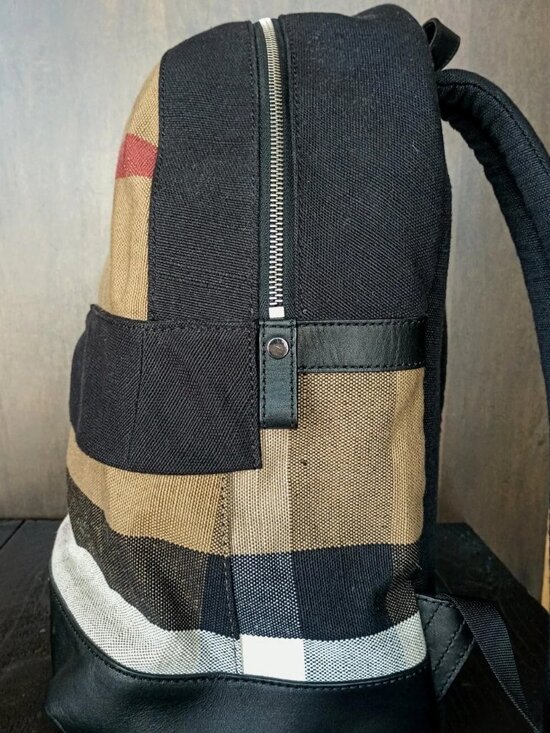 Burberry Jute Calfskin Mega Check Plaid Backpack main image 4
